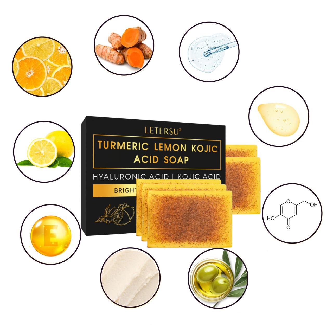 Turmeric Lemon Kojic Acid Soap - Kojic Acid Soap のレビューと価格