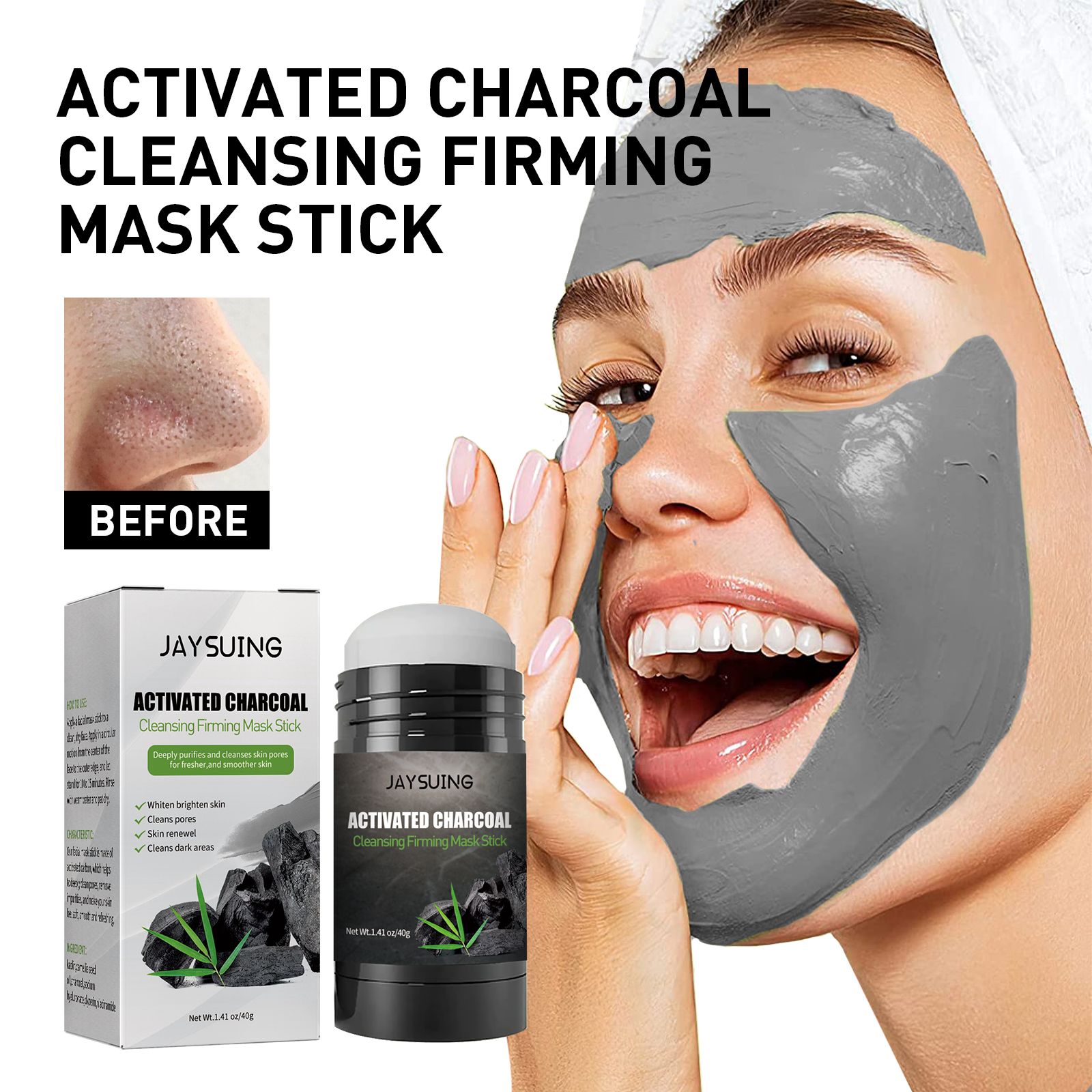 40g Activated carbon facial ma - Mud Mask Kaolin のレビューと価格