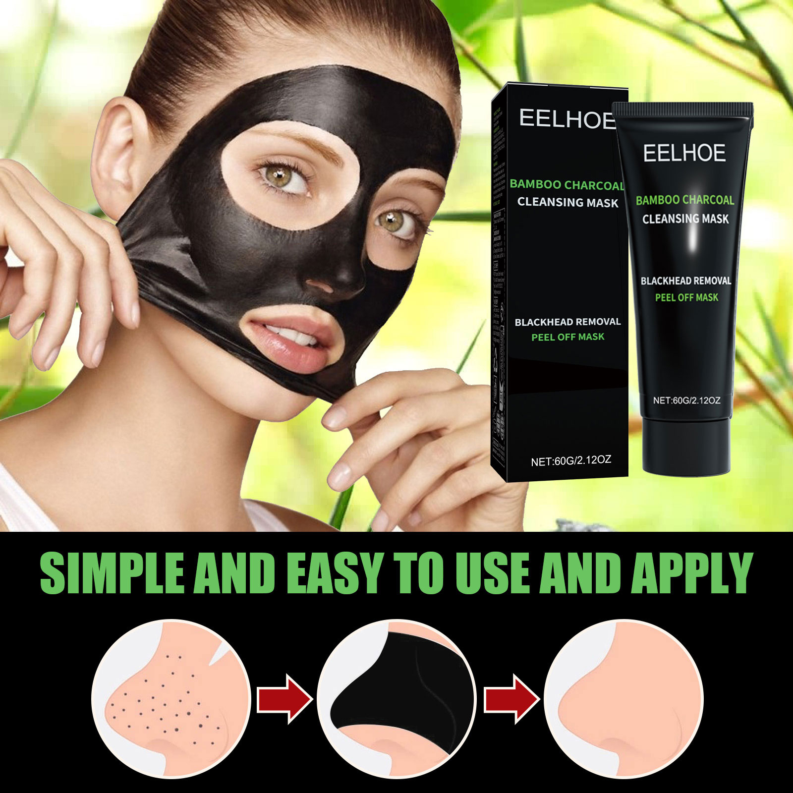 Bamboo Charcoal Tear-off Mask  - Mud Mask Kaolin のレビューと価格
