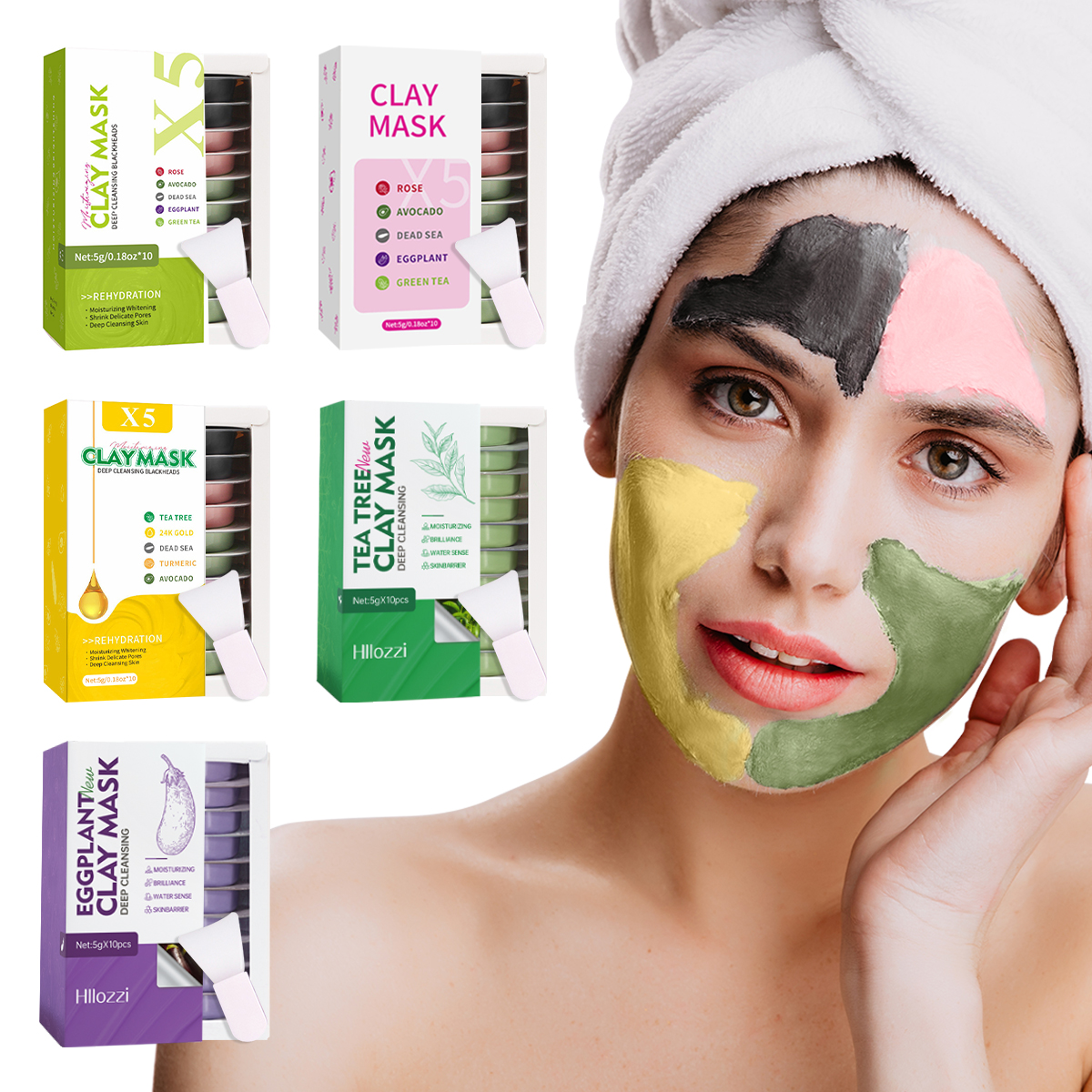 5g*10pcs Facial Cleansing Mud  - Mud Mask Kaolin のレビューと価格
