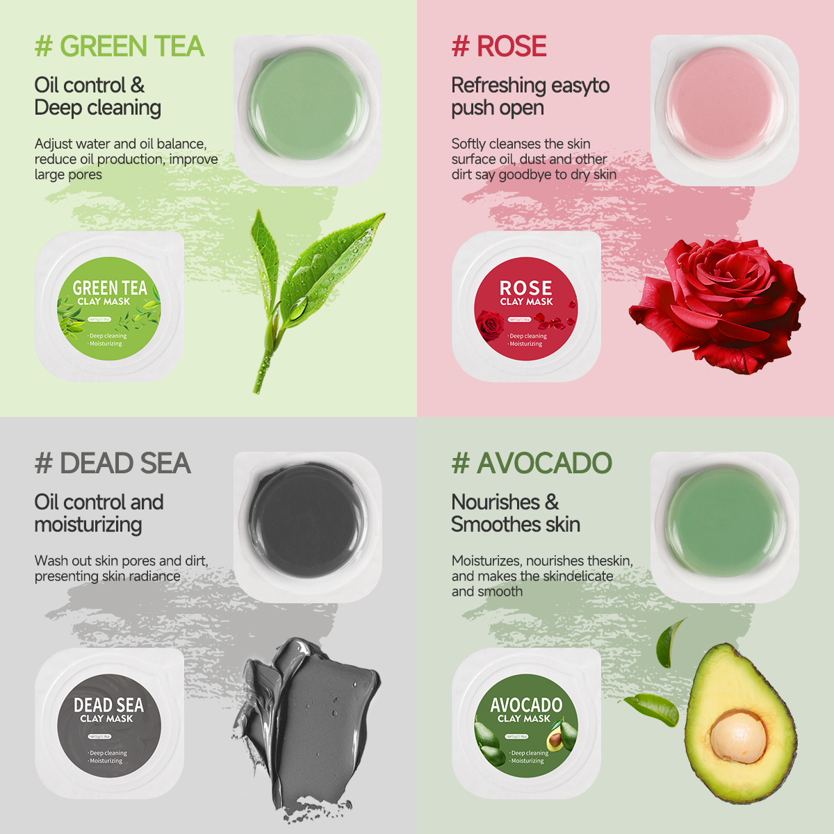5g*10pcs Facial Cleansing Mud  - Mud Mask Kaolin のレビューと価格