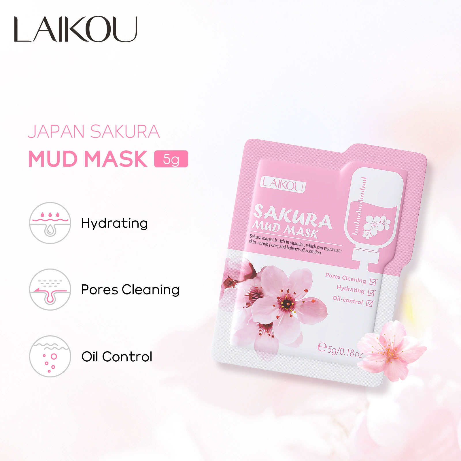 10pcsLAIKOU Sakura Mud Mask Ba - Mud Mask Kaolin のレビューと価格