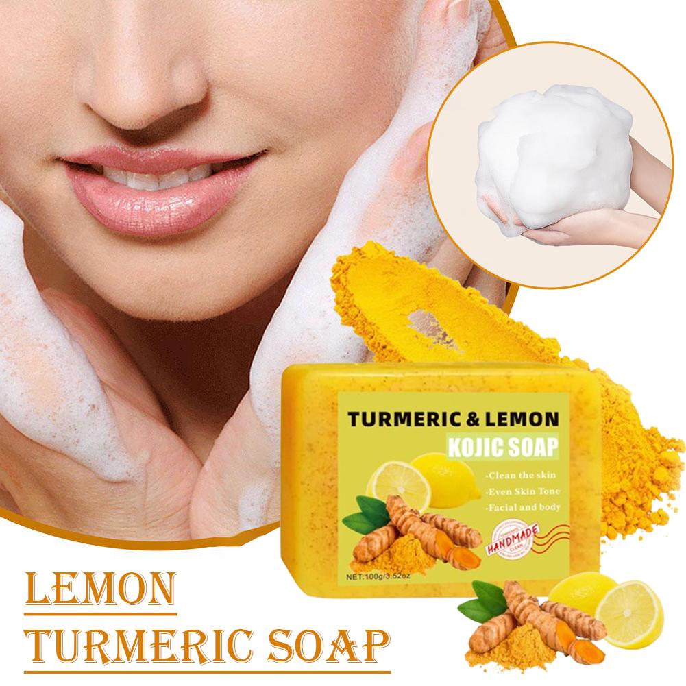 1/2PCs Lemon Turmeric Kojic Ac - Kojic Acid Soap のレビューと価格
