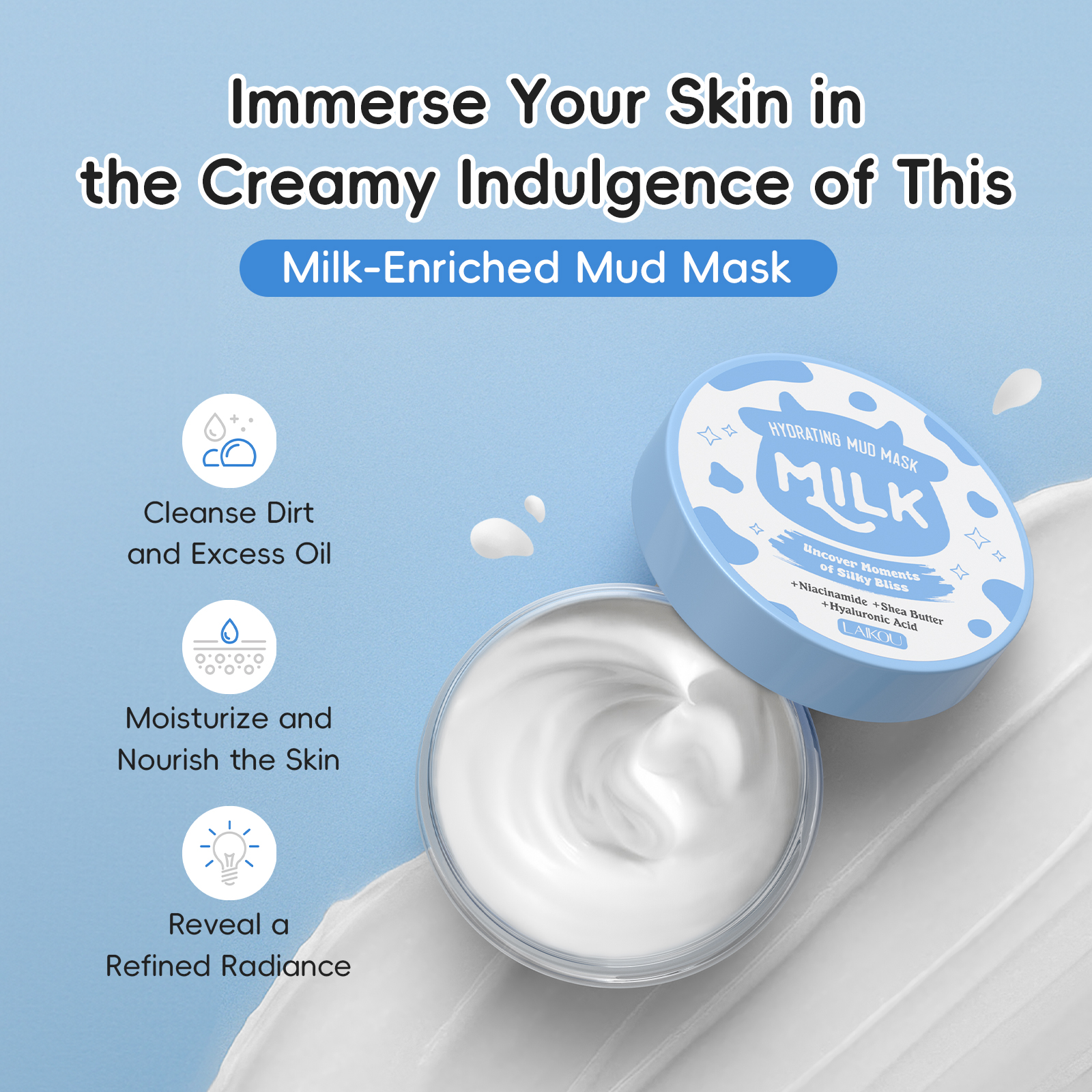LAIKOU Milk Hydrating Mud Mask - Mud Mask Kaolin のレビューと価格