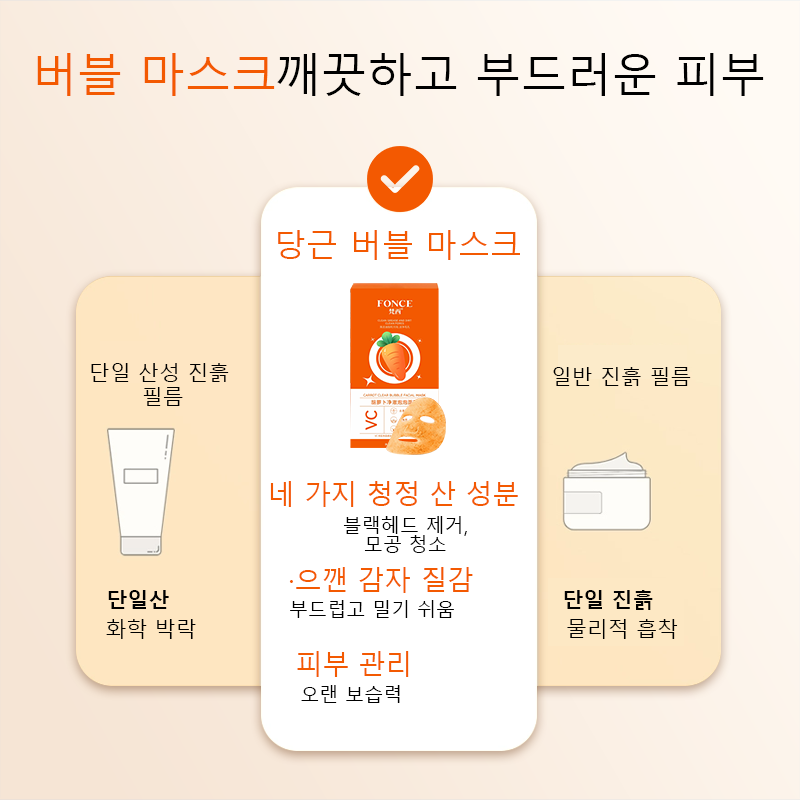FONCE Carrot Mud Bubble Mask r - Mud Mask Kaolin のレビューと価格