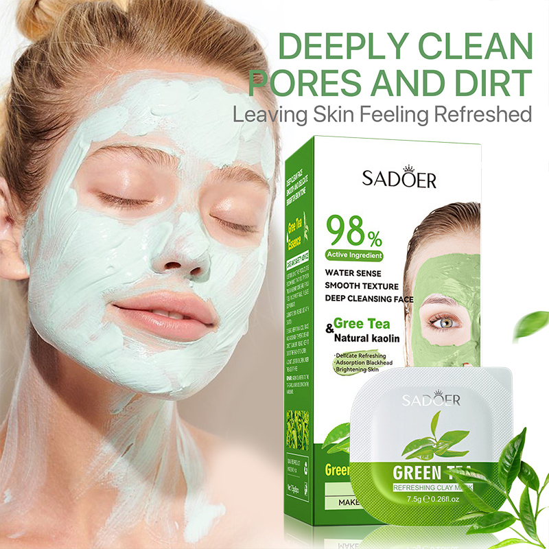 8pcs Green Tea Cleaning Mud Ma - Mud Mask Kaolin のレビューと価格