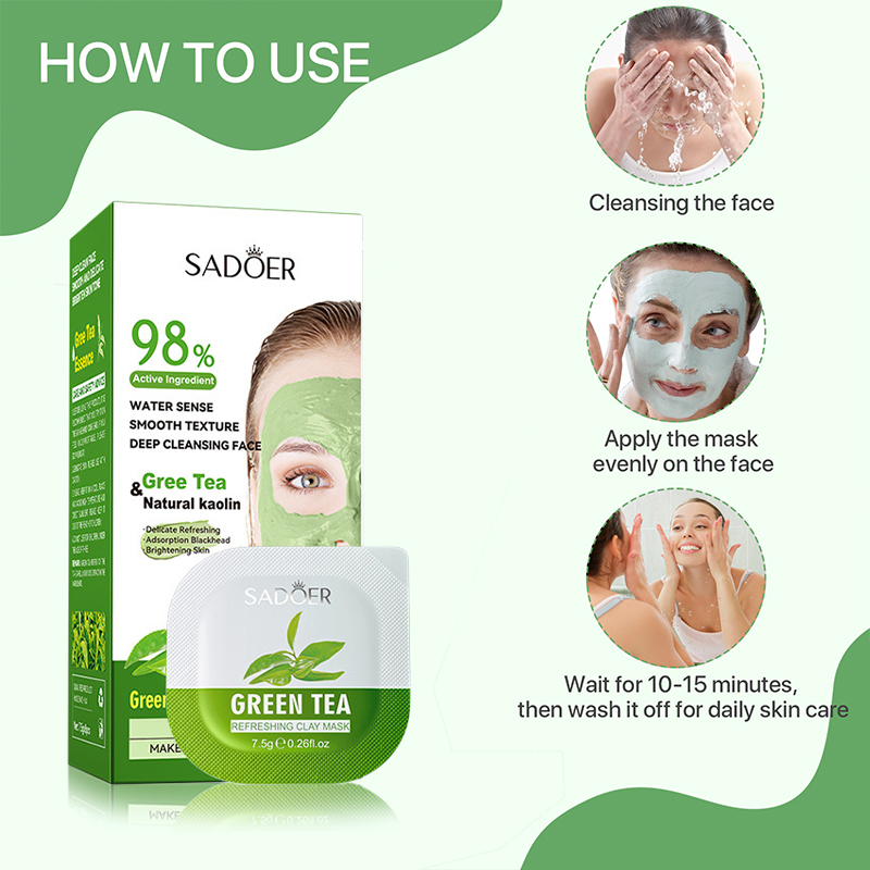 8pcs Green Tea Cleaning Mud Ma - Mud Mask Kaolin のレビューと価格