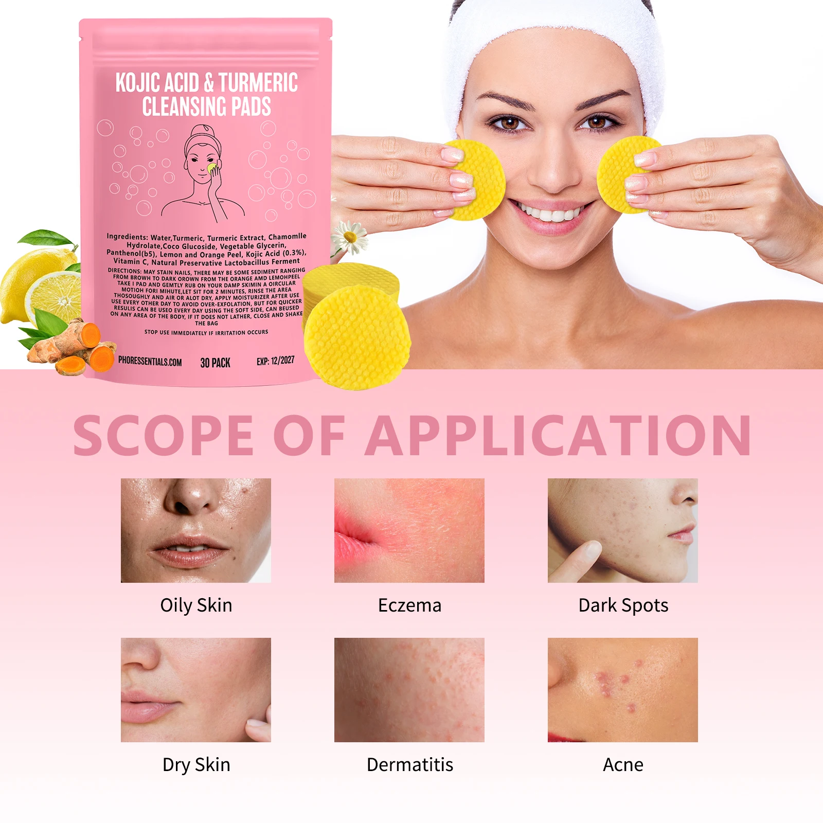 30pcs Turmeric Kojic Acid Clea - Kojic Acid Soap のレビューと価格