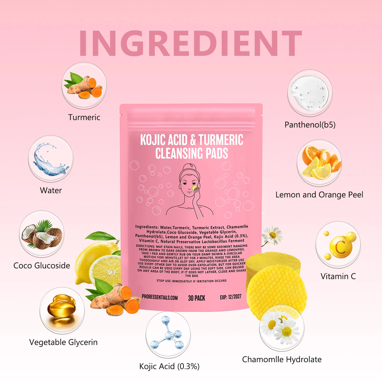 30pcs Turmeric Kojic Acid Clea - Kojic Acid Soap のレビューと価格